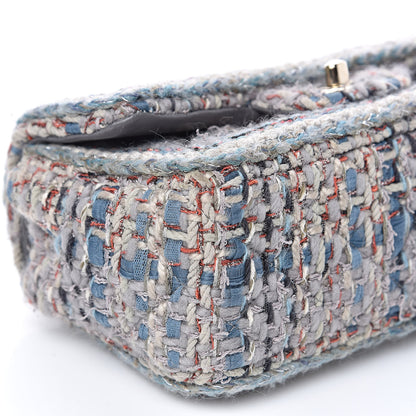Chanel Tweed Quilted Mini Square Flap Bag Blue 9 of 11