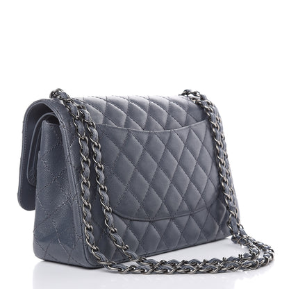 Chanel Caviar Quilted Jumbo Double Flap Dark Grey 3 of 15