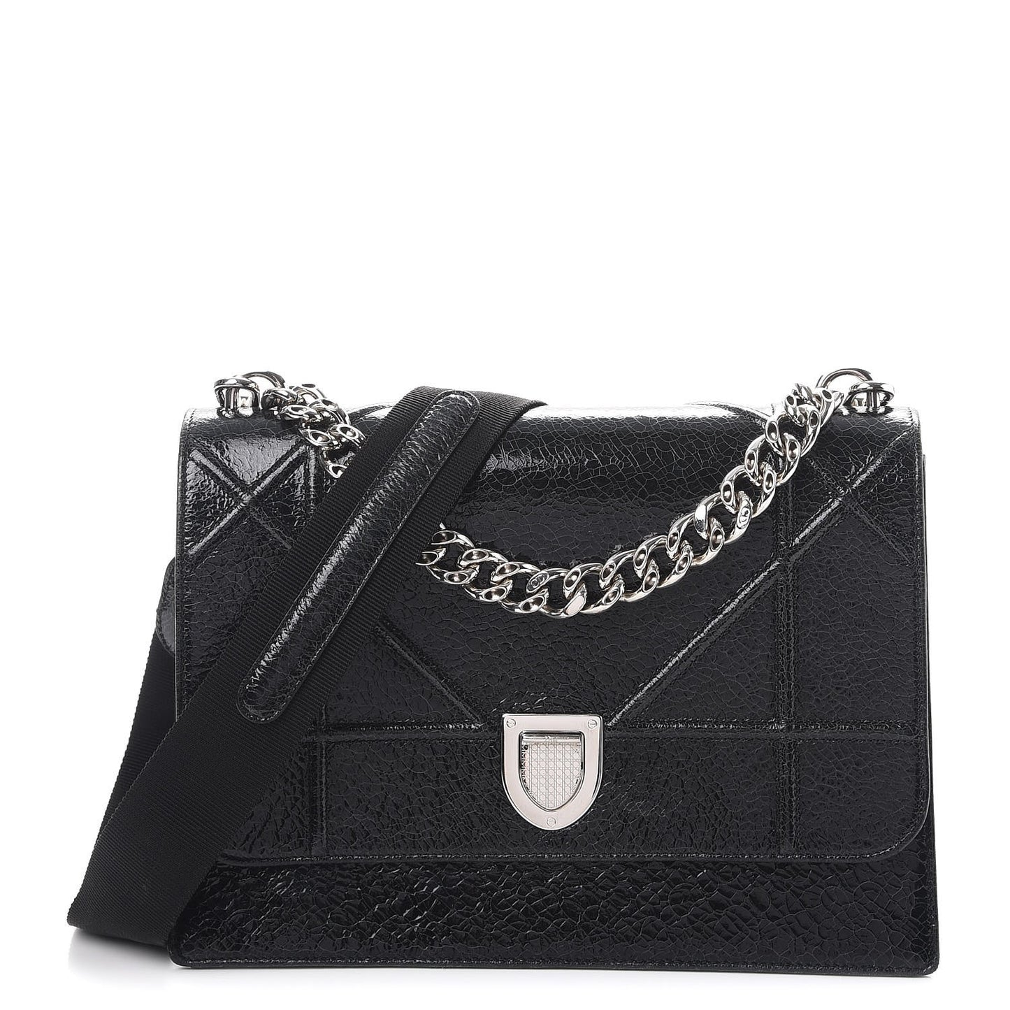 Ceramic Effect Deerskin Diorama Satchel Black