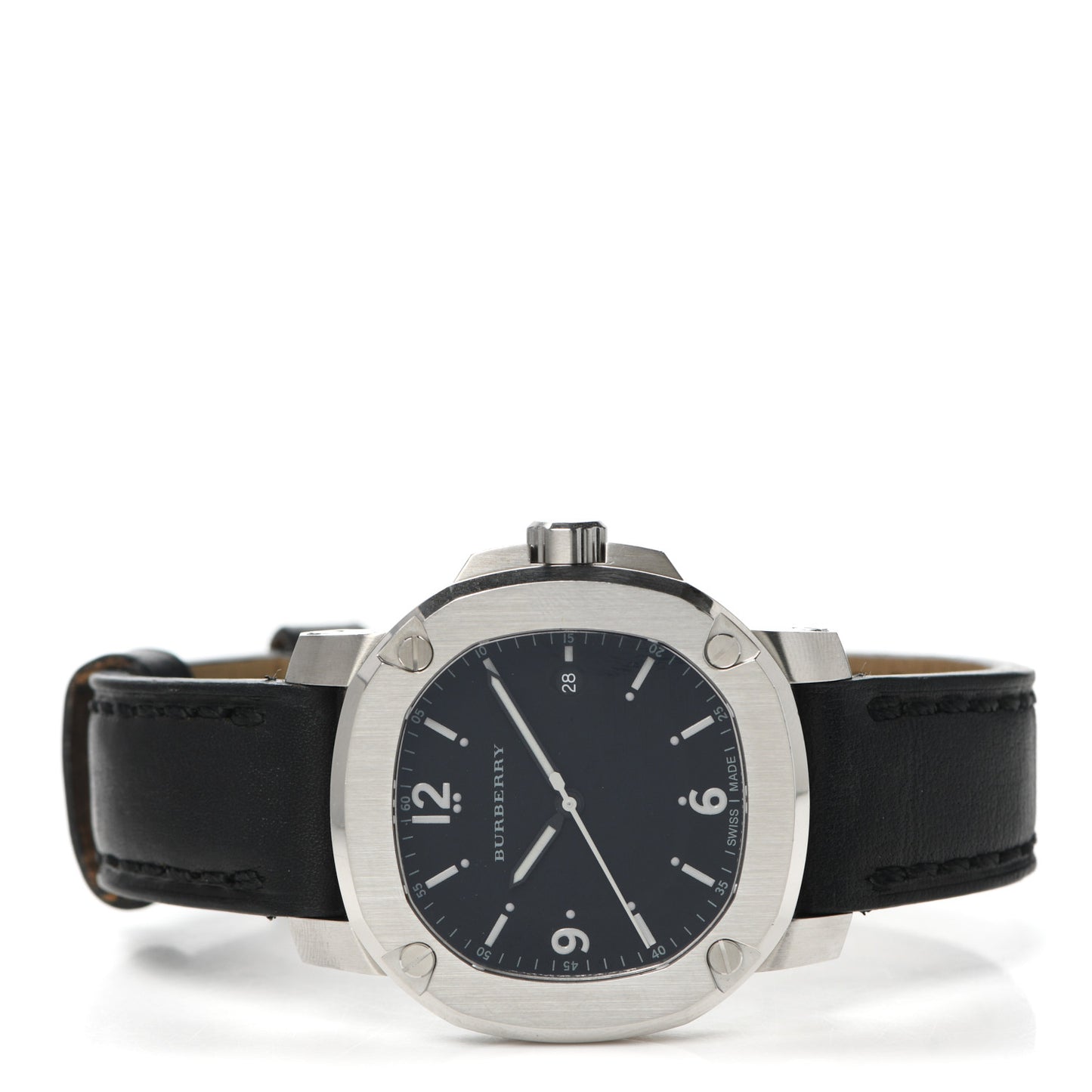 Stainless Steel Calfskin 43mm The Britain Quartz Watch Black BBY1300