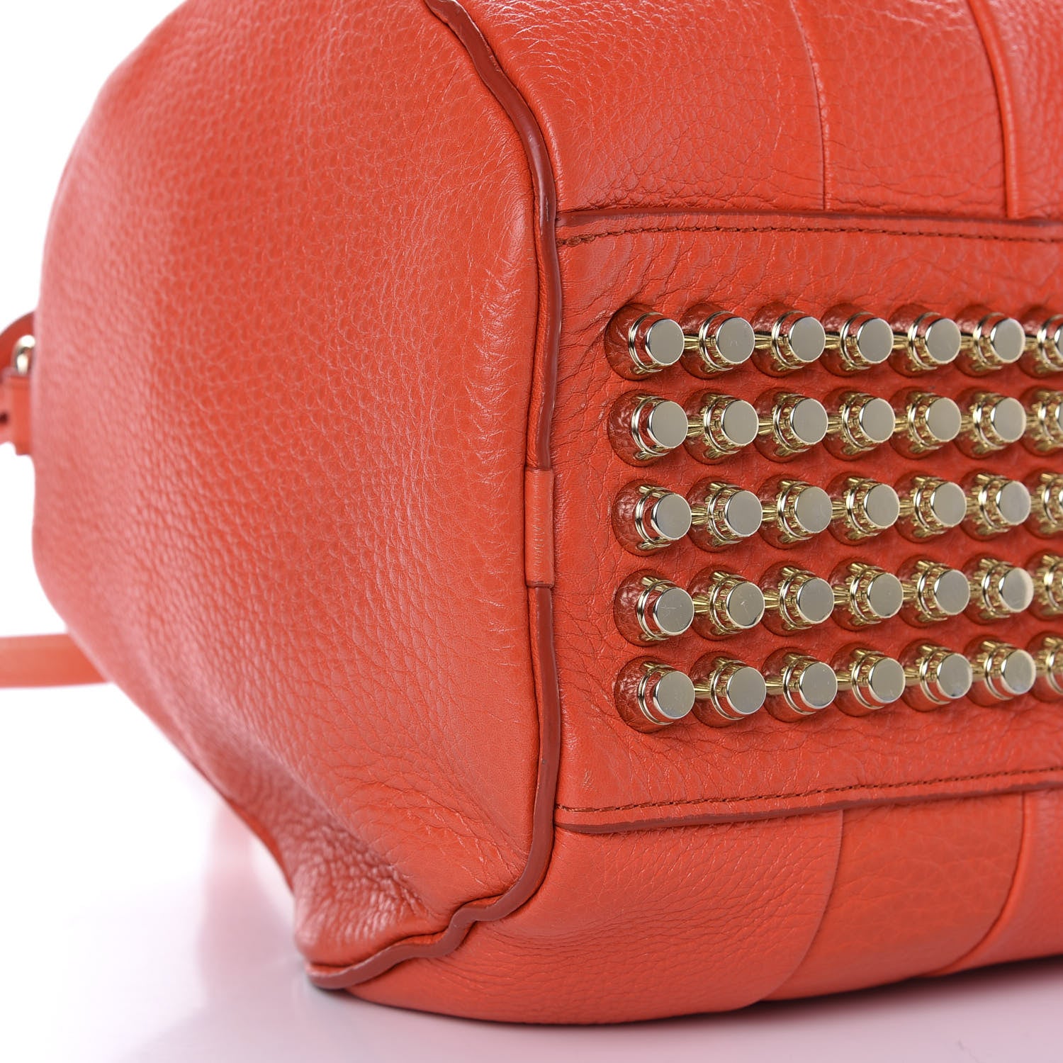 Alexander Wang Pebbled Lambskin Rocco Tangerine Pale Gold Hardware 8 of 11