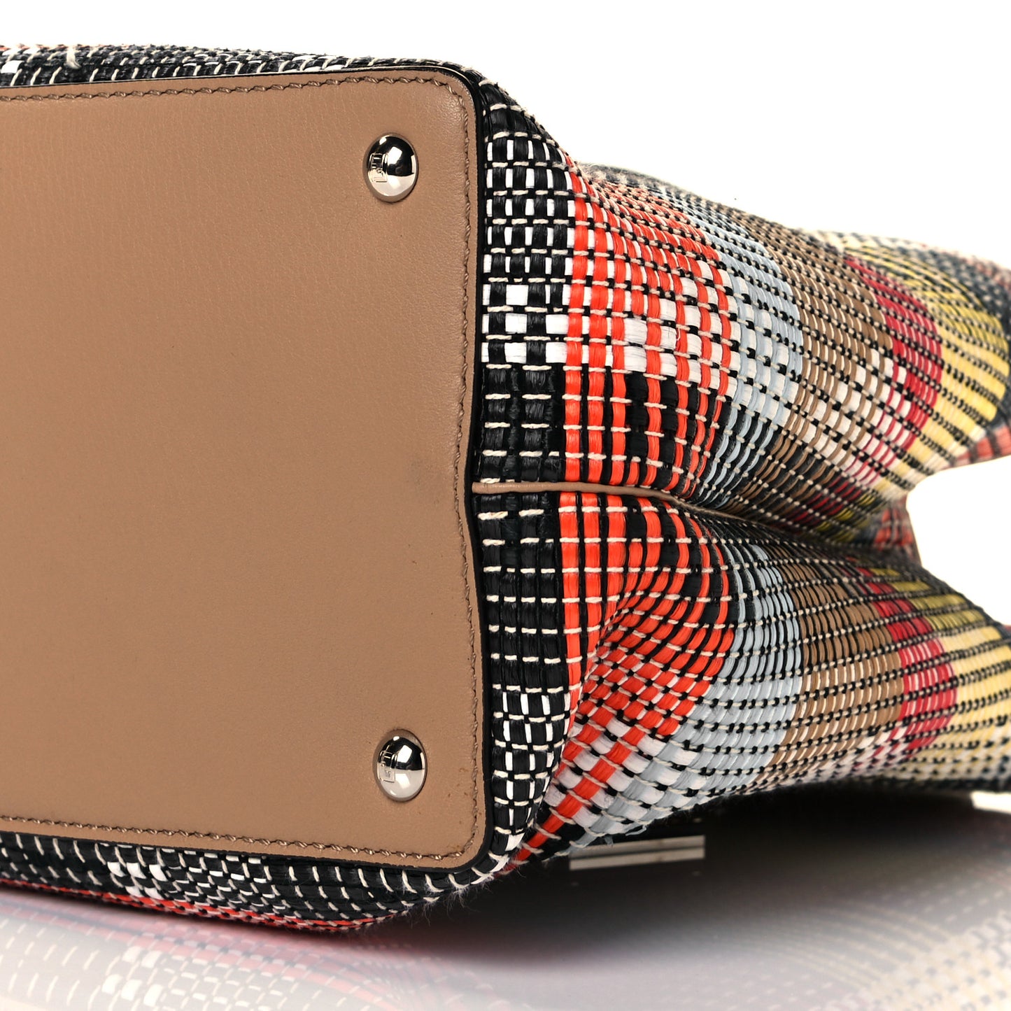 Woven Raffia Vitello Regular 2Jours Tote Multicolor