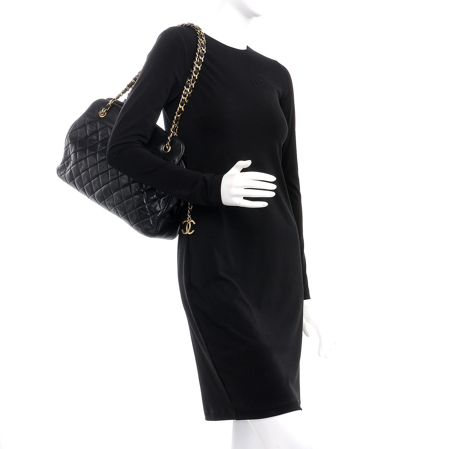 Chanel Lambskin Quilted Shoulder Bag Black 2 of 9