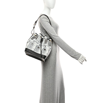Louis Vuitton X FORNASETTI Calfskin Architettura Noe MM Black White 2 of 9
