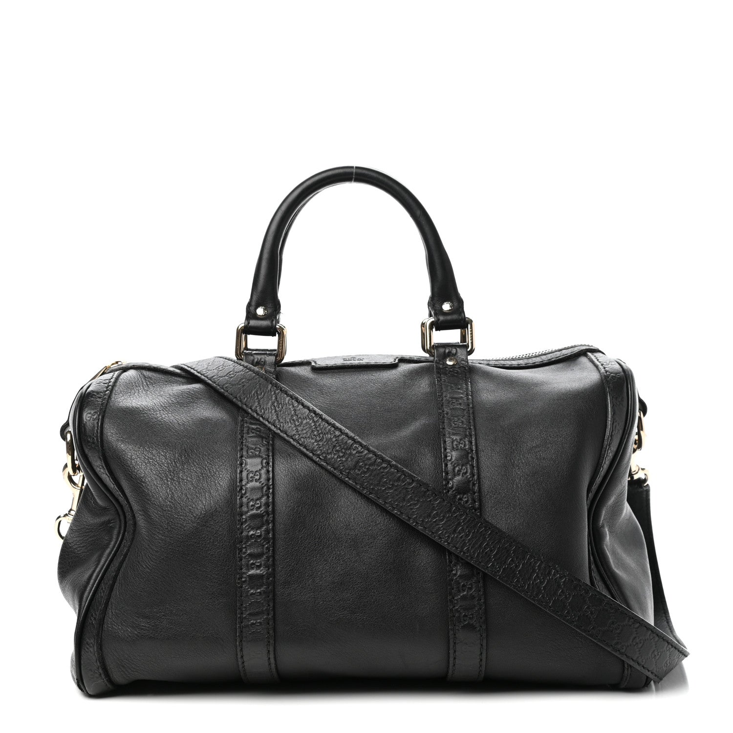 Gucci Calfskin Microguccissima Trim Medium Boston Black 1 of 12