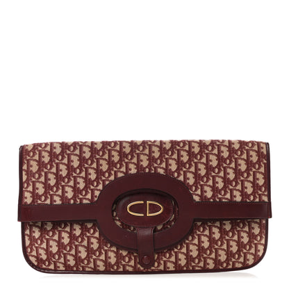 Christian Dior Oblique Fold Over Clutch Burgundy 1 of 6