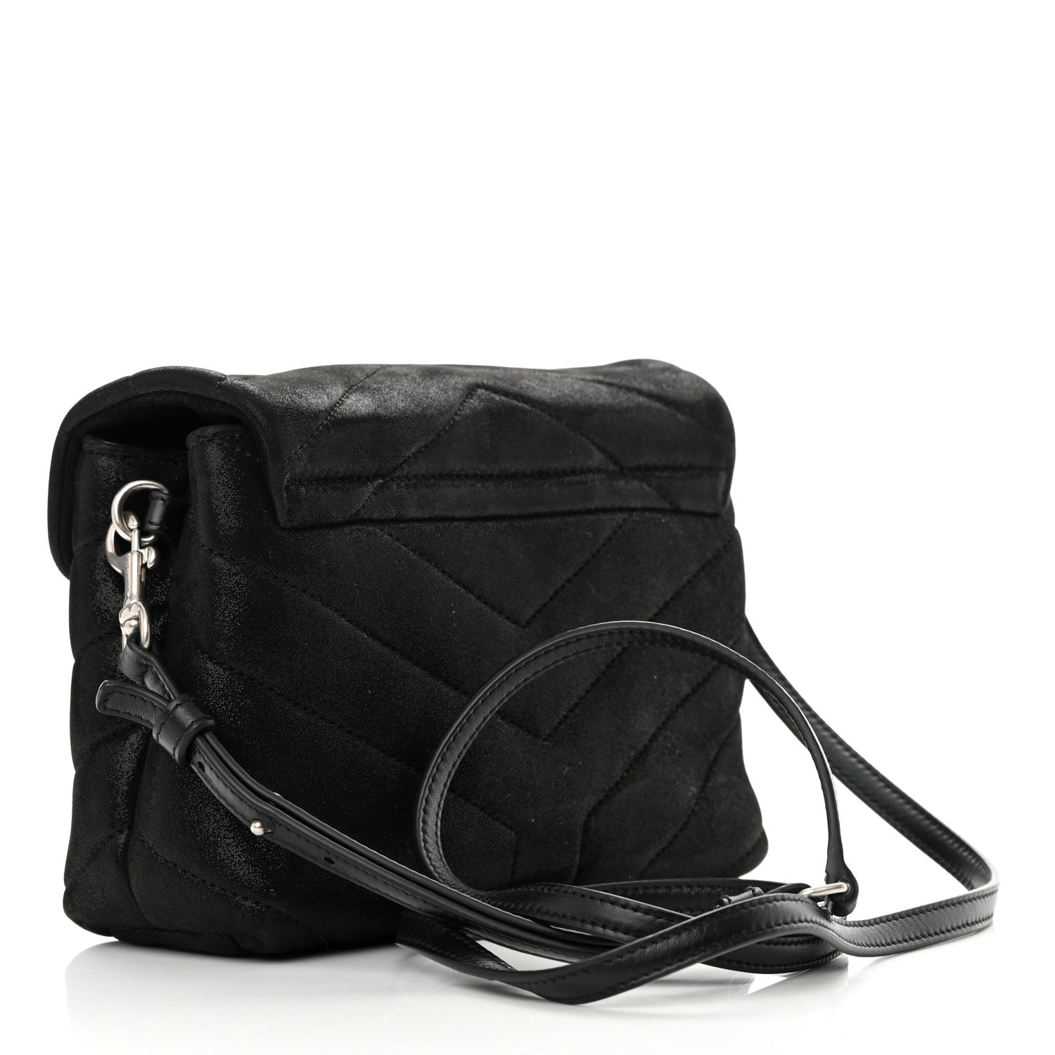 Saint Laurent Y Quilted Monogram Toy Loulou Chain Satchel Black 3 of 10