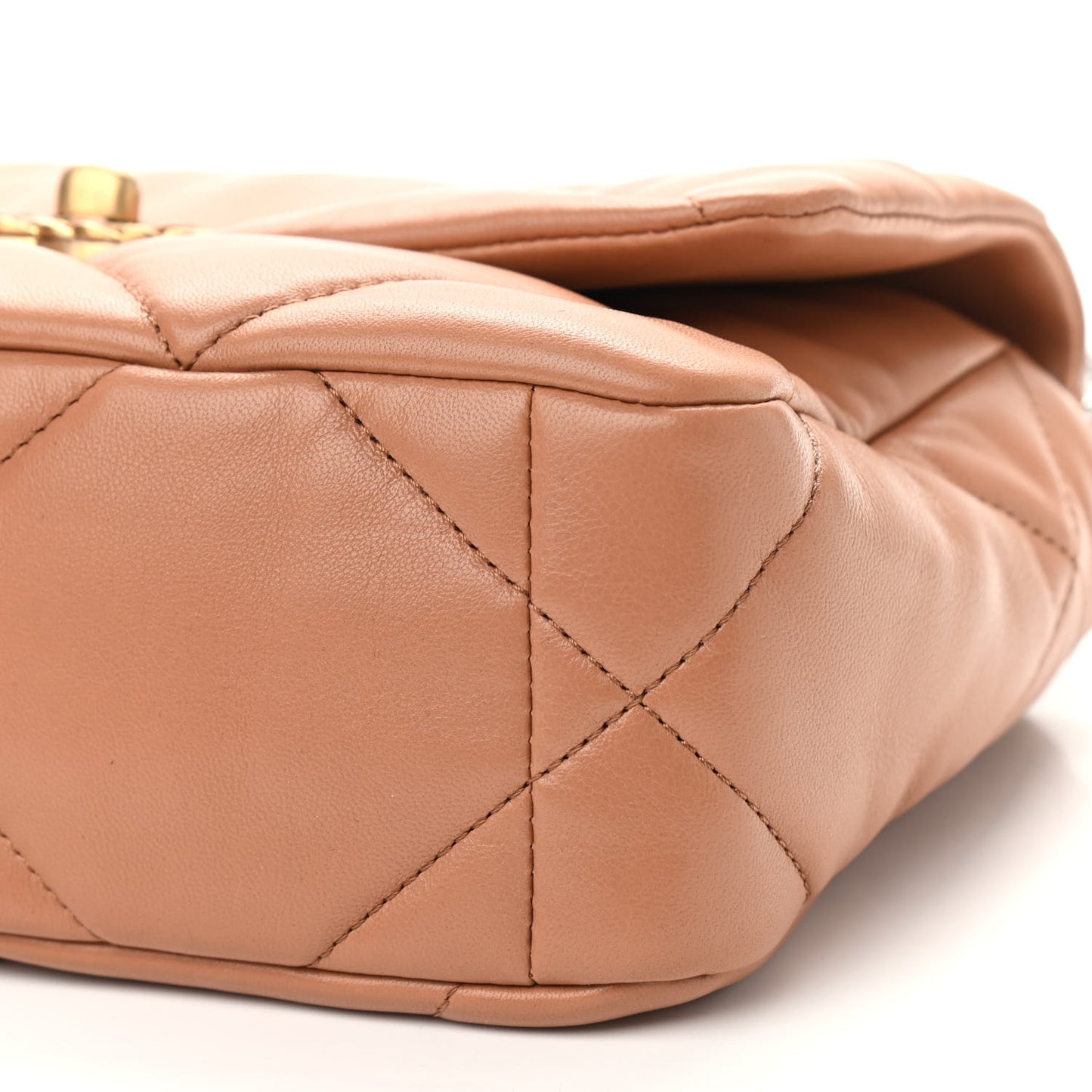 Lambskin Quilted Medium Chanel 19 Flap Brown