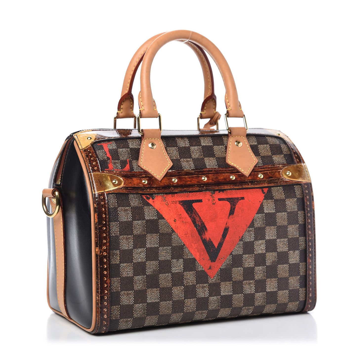 Transformed Damier Ebene Time Trunk Speedy Bandouliere 25 Black
