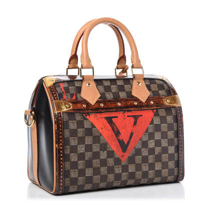Louis Vuitton Transformed Damier Ebene Time Trunk Speedy Bandouliere 25 Black 3 of 10