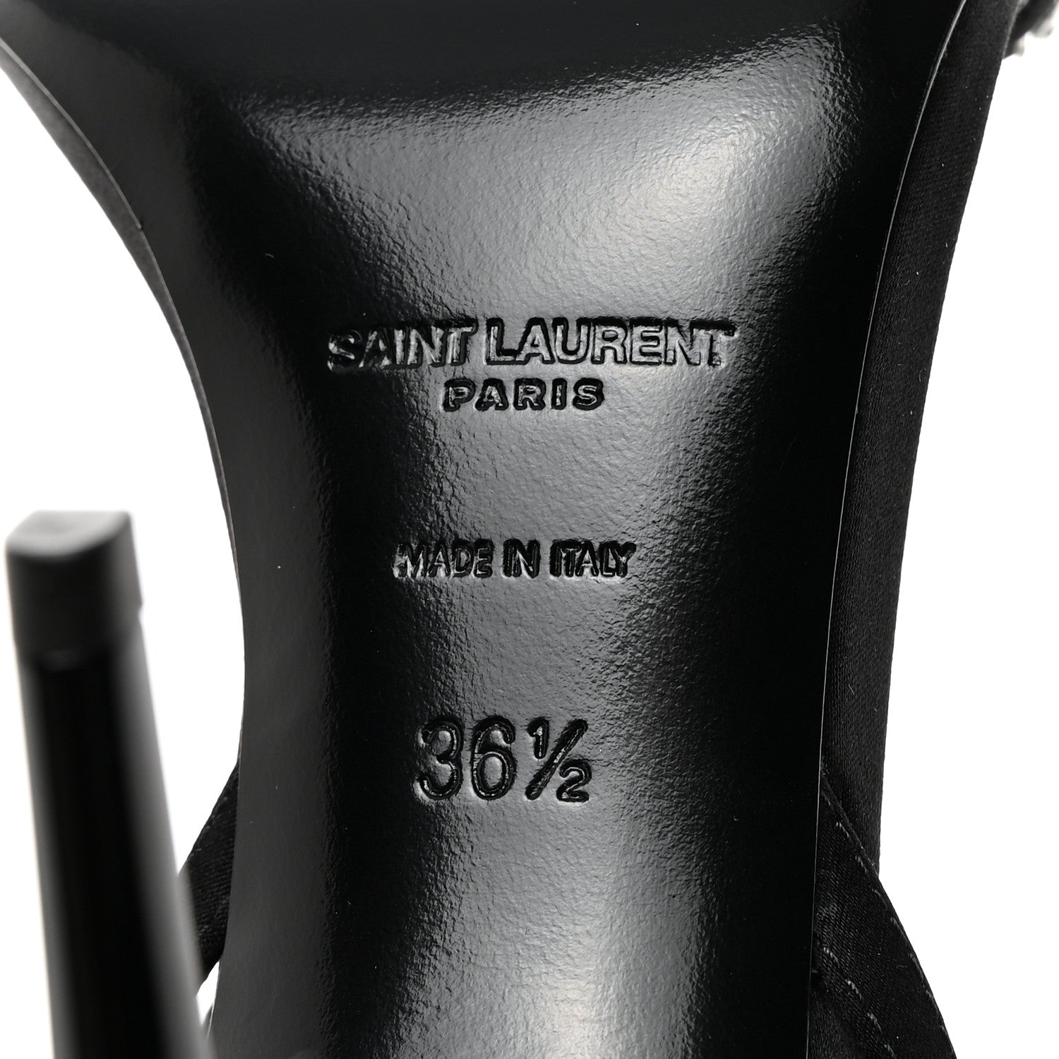 Saint Laurent Satin Crystal Gloria 100 Ankle Strap Sandals 36.5 Black 8 of 8