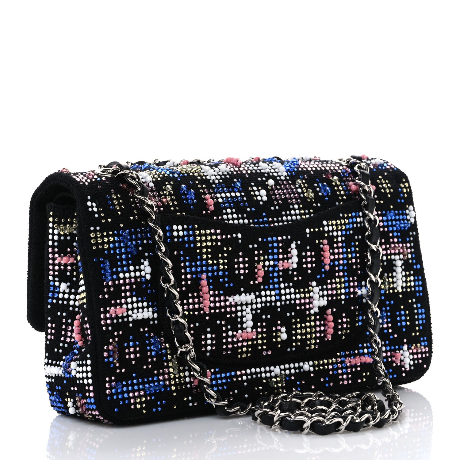 Chanel Crystal Tweed CC Medium Double Flap Black 3 of 10