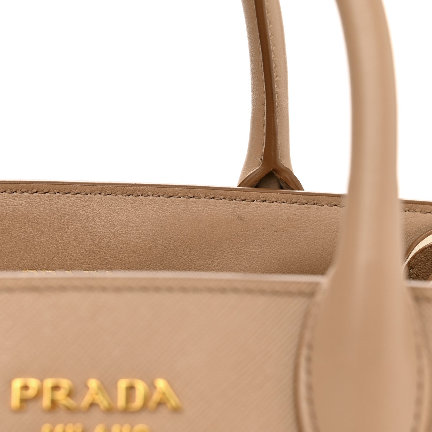 Prada Saffiano City Calfskin Bibliothèque Top Handle Cammeo Talco 14 of 15