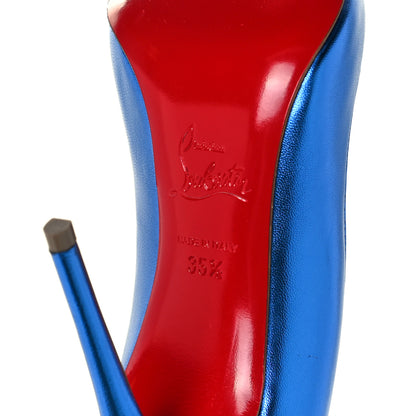 Christian Louboutin Metallic Patent Hot Chick 100 Pumps 35.5 Blue 8 of 10