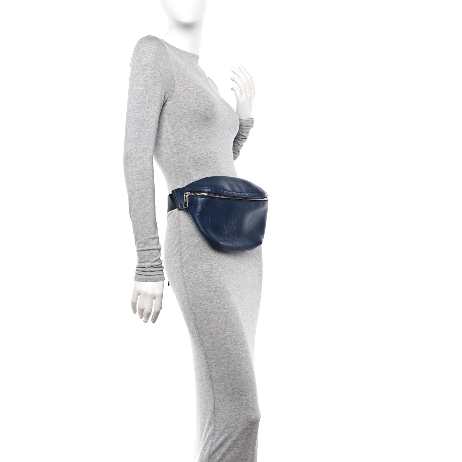 Fendi Vitello Grace FF Gradient Embossed Belt Bag Blueberry 2 of 10