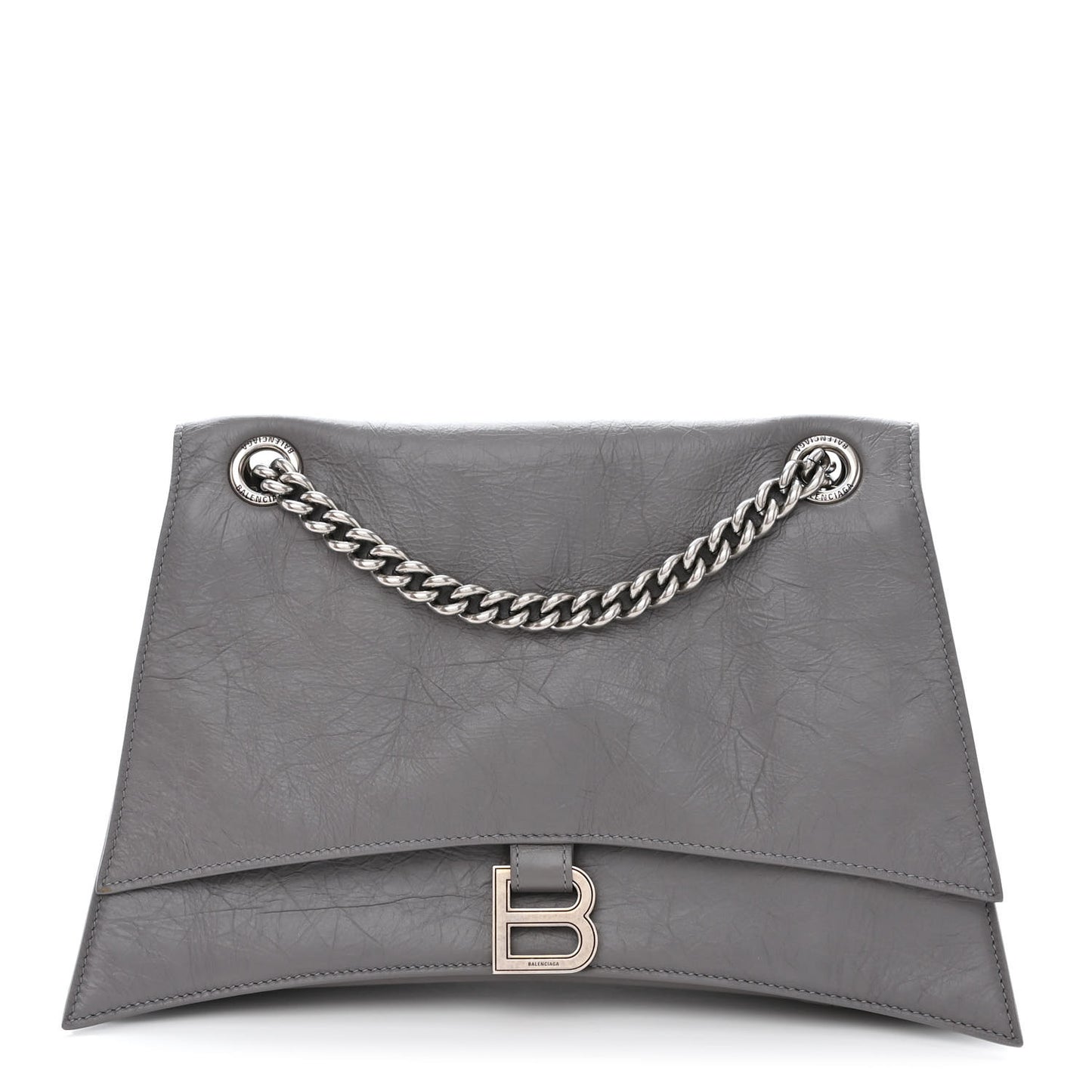 Crushed Calfskin Medium Crush Chain Bag Dark Grey