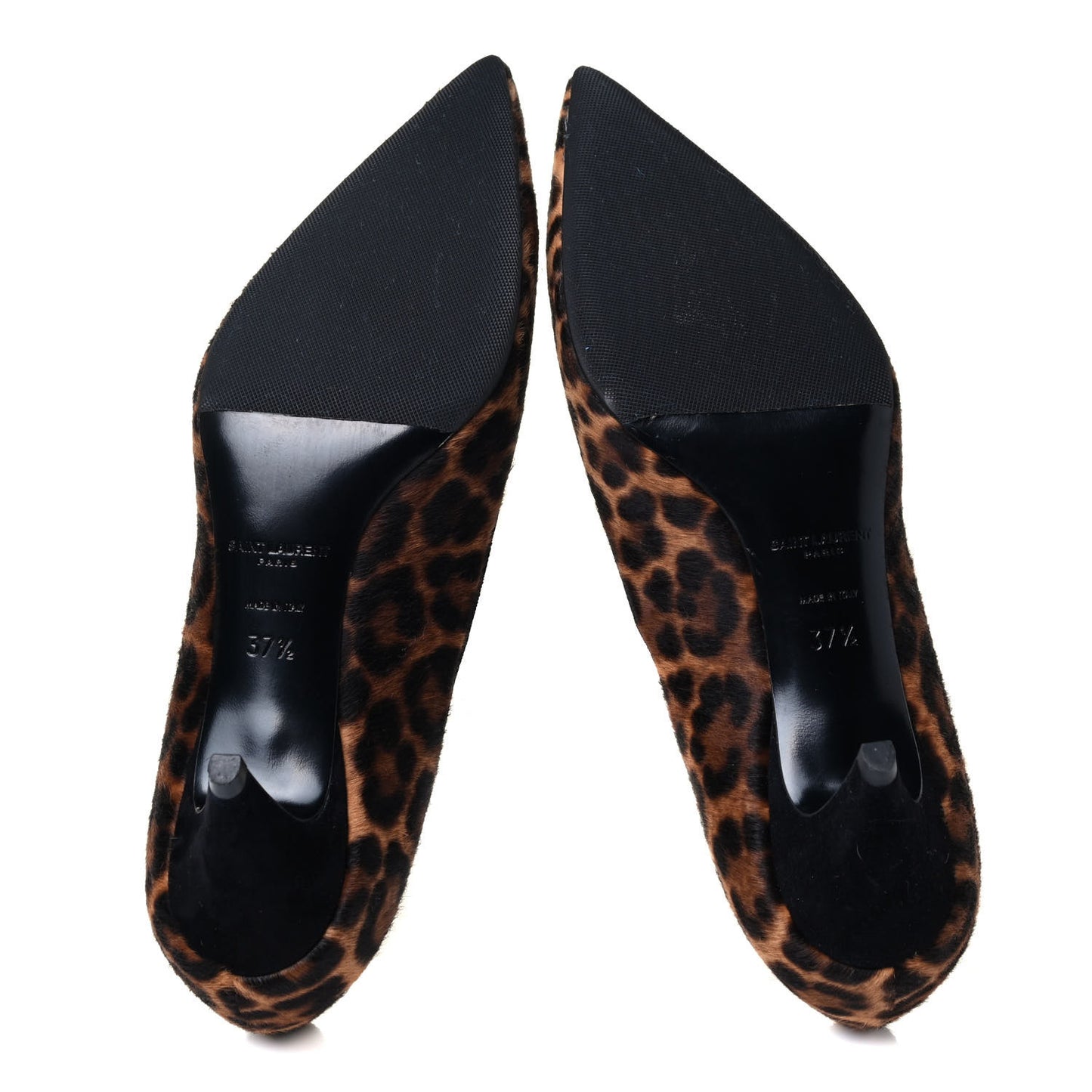 Calf Hair Leopard Print Pumps 37.5 Brown