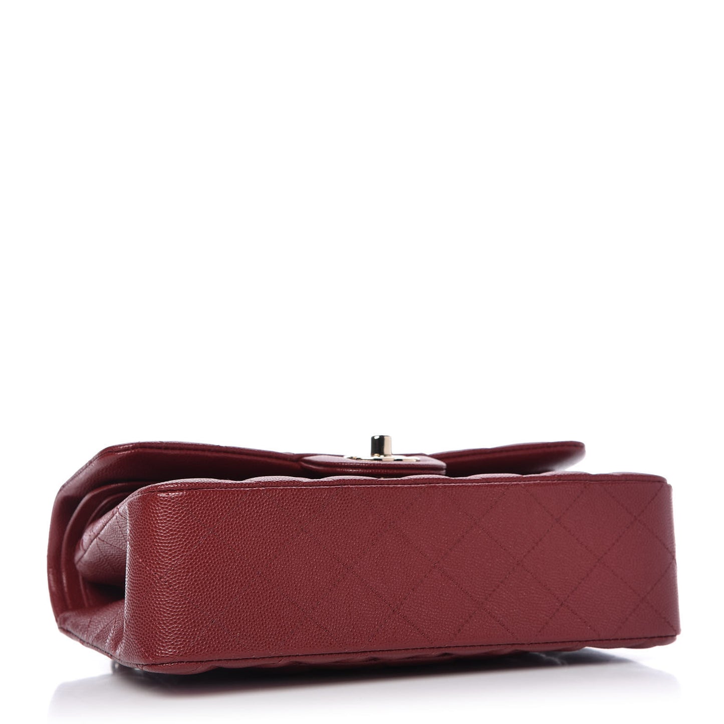 Caviar Quilted Small Double Flap Dark Red