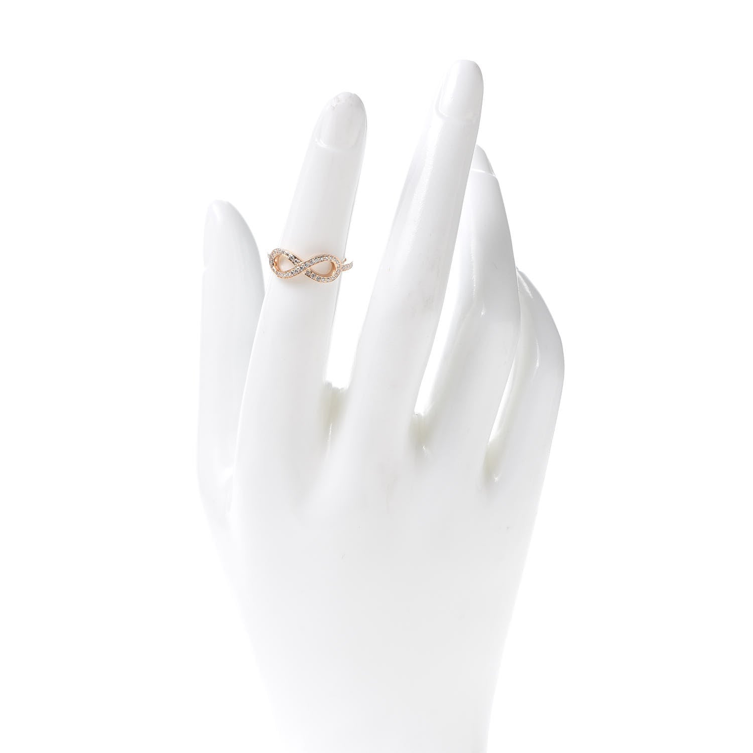 Tiffany 18K Rose Gold Diamond Infinity Ring 48 4.5 2 of 6