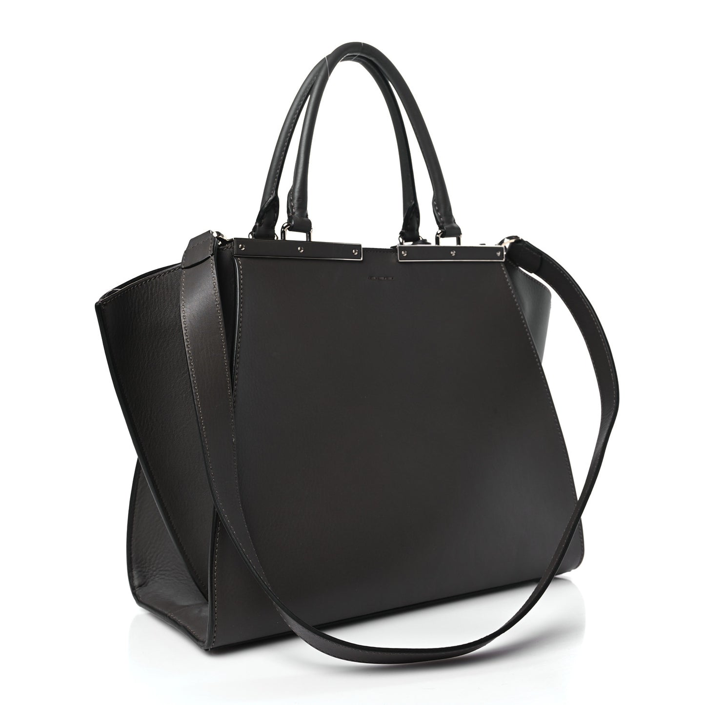 Vitello Pelo Flamingo Crocodile Embossed Petite 3Jours Tote Carbone