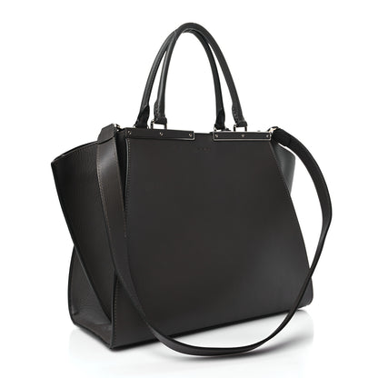 Fendi Vitello Pelo Flamingo Crocodile Embossed Petite 3Jours Tote Carbone 3 of 9