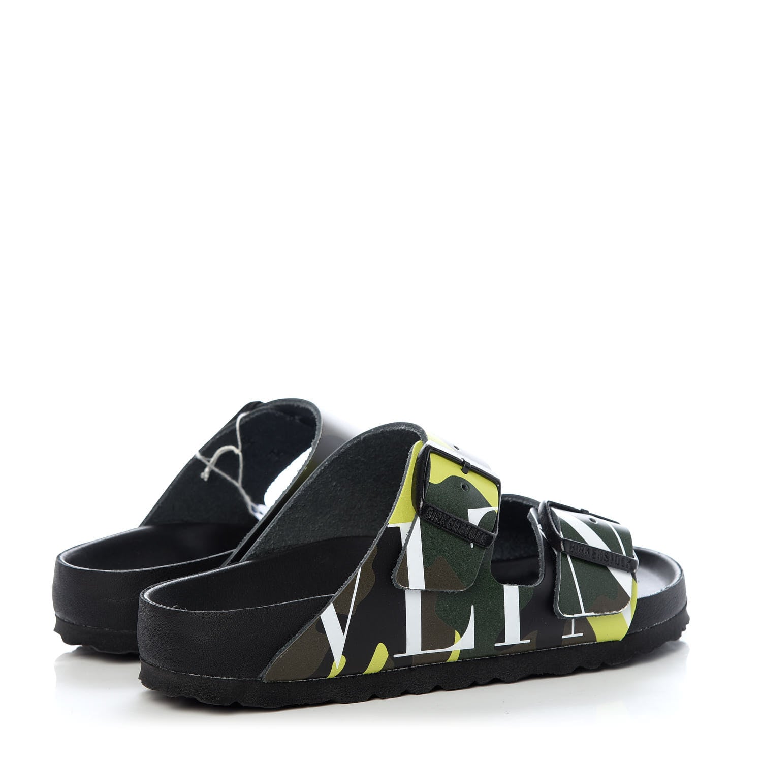 Valentino Garavani X BIRKENSTOCK Calfskin VLTN Arizona Slide Sandals 35 Army Green Lime 4 of 10