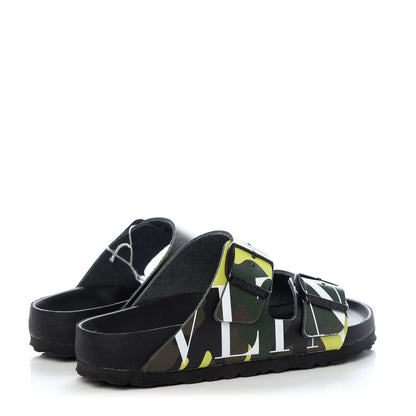 Valentino Garavani X BIRKENSTOCK Calfskin VLTN Arizona Slide Sandals 35 Army Green Lime 4 of 10