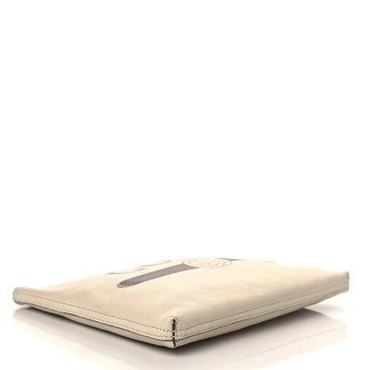 Gucci Pebbled Calfskin Medium Logo Portfolio Clutch White 4 of 7