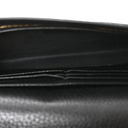 Gucci GG Grainy Calfskin Emblem Wallet On Chain Black 5 of 11