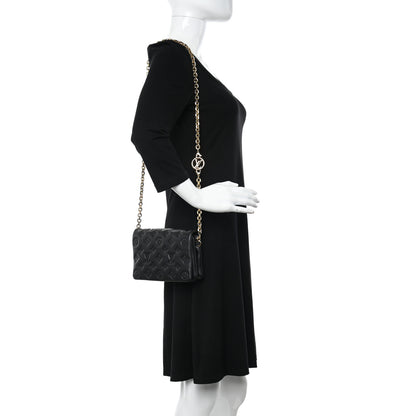 Louis Vuitton Lambskin Embossed Monogram Pochette Coussin Black 2 of 9