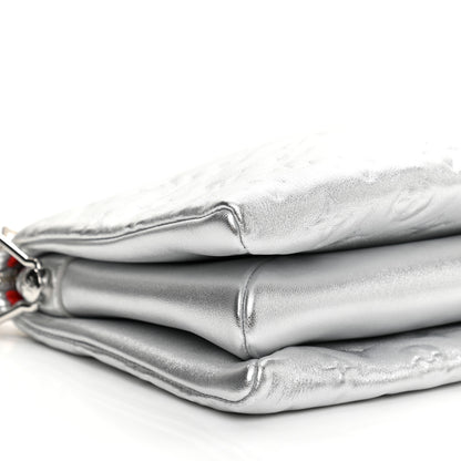 Louis Vuitton Metallic Lambskin Embossed Monogram Coussin PM Silver 5 of 12