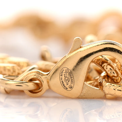 Chanel Crystal Chain Link CC Choker Necklace Gold 6 of 7