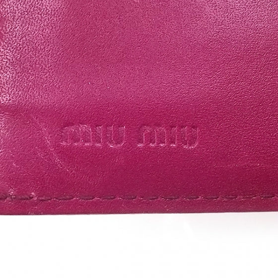 Miu Miu Crocodile Flap Wallet Peonia Fucsia 7 of 10