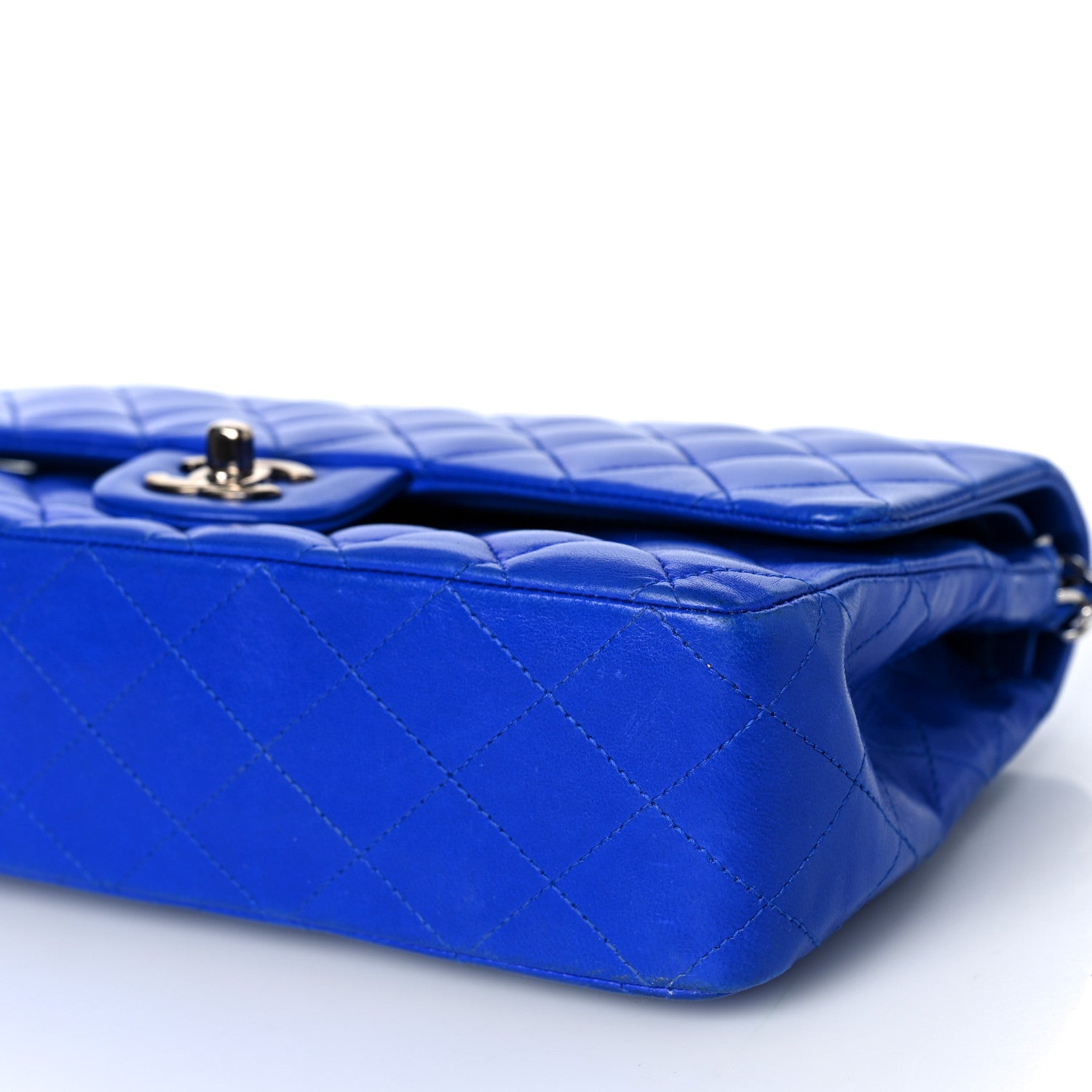 Chanel Lambskin Quilted Medium Double Flap Blue 9 of 9