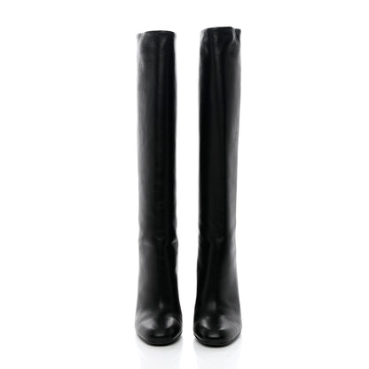 Gucci Calfskin Studded Jacquelyne Knee High Boots 37.5 Black 2 of 17