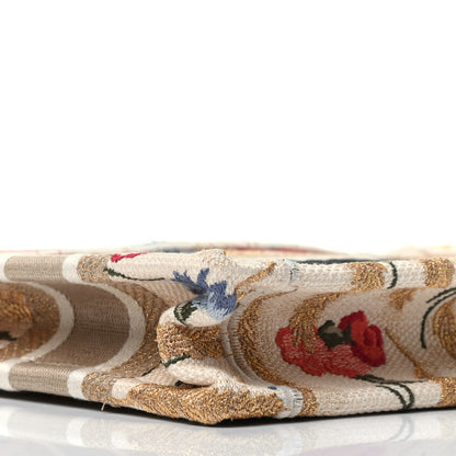 Christian Dior Canvas Embroidered Hibiscus Printed Mini Book Tote Beige Multicolor 8 of 9