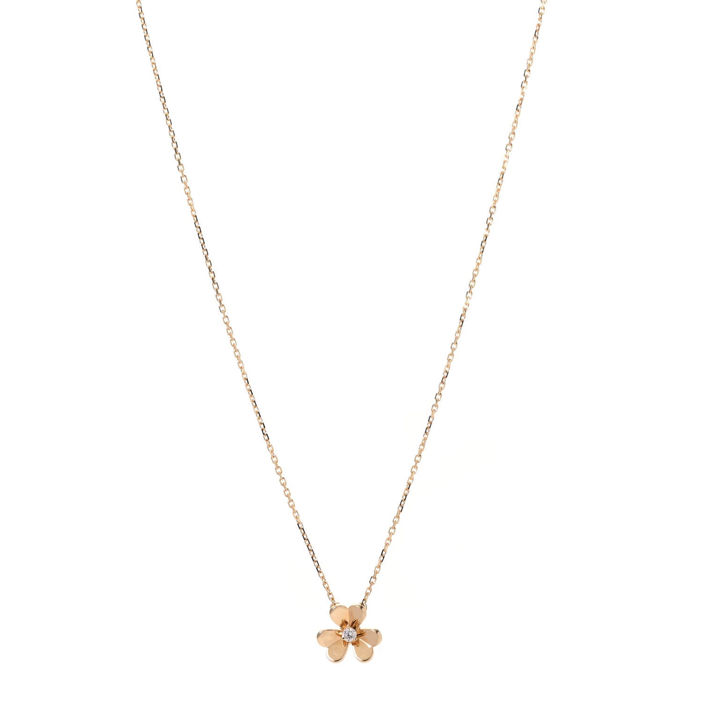 18K Yellow Gold Diamond Mini Frivole Pendant Necklace