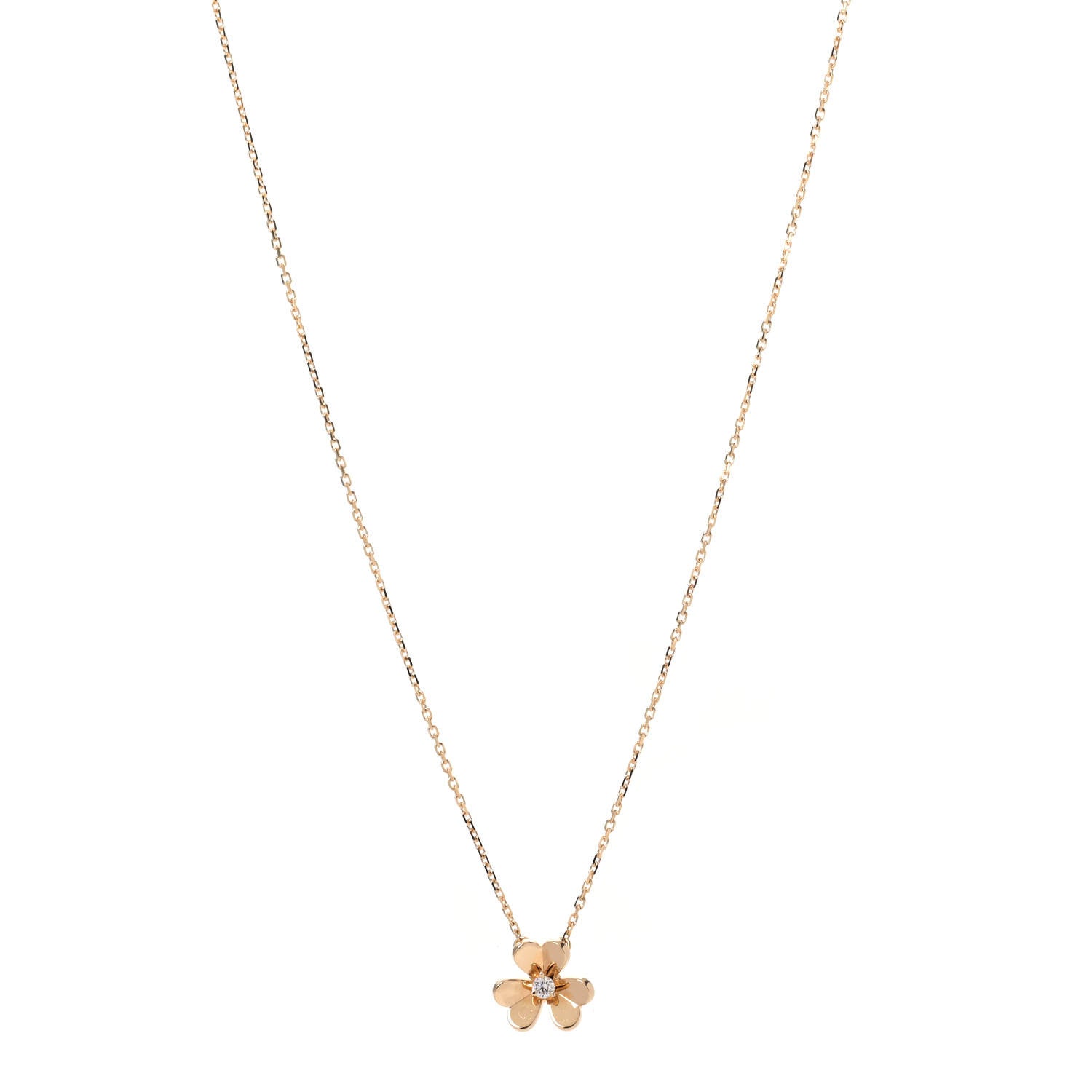 Van Cleef & Arpels 18K Yellow Gold Diamond Mini Frivole Pendant Necklace 1 of 6
