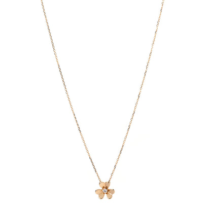 Van Cleef & Arpels 18K Yellow Gold Diamond Mini Frivole Pendant Necklace 1 of 6