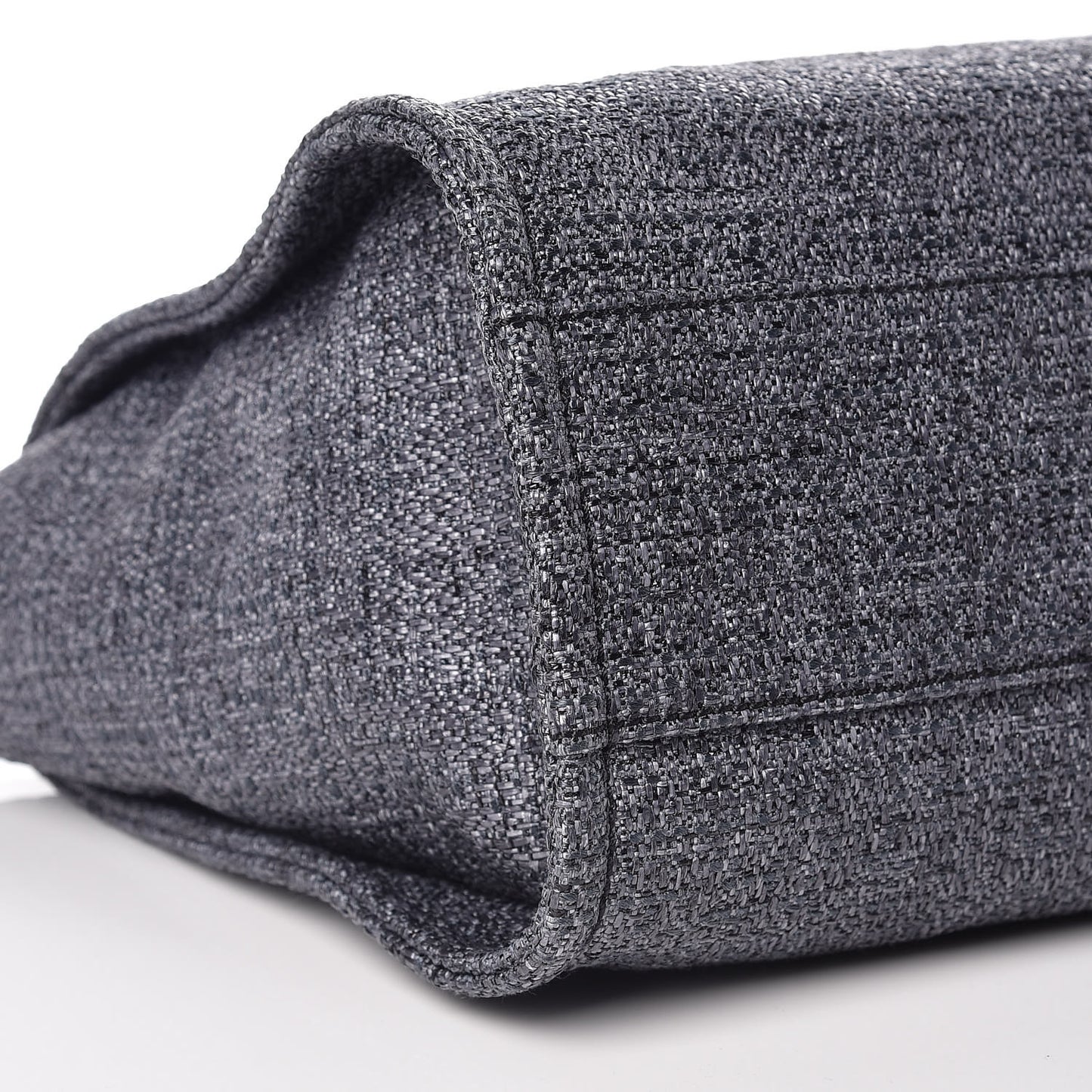 Woven Straw Raffia Small Deauville Tote Charcoal