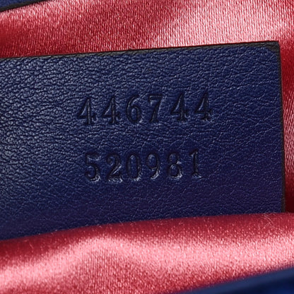 Gucci Velvet Matelasse Mini GG Marmont Shoulder Bag Cobalt Blue 7 of 9