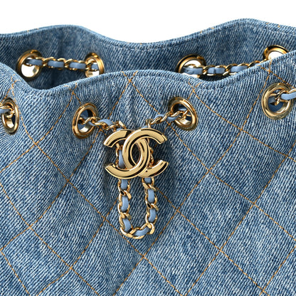 Chanel Denim Quilted Small Chanel 25 Handbag Blue 8 of 10
