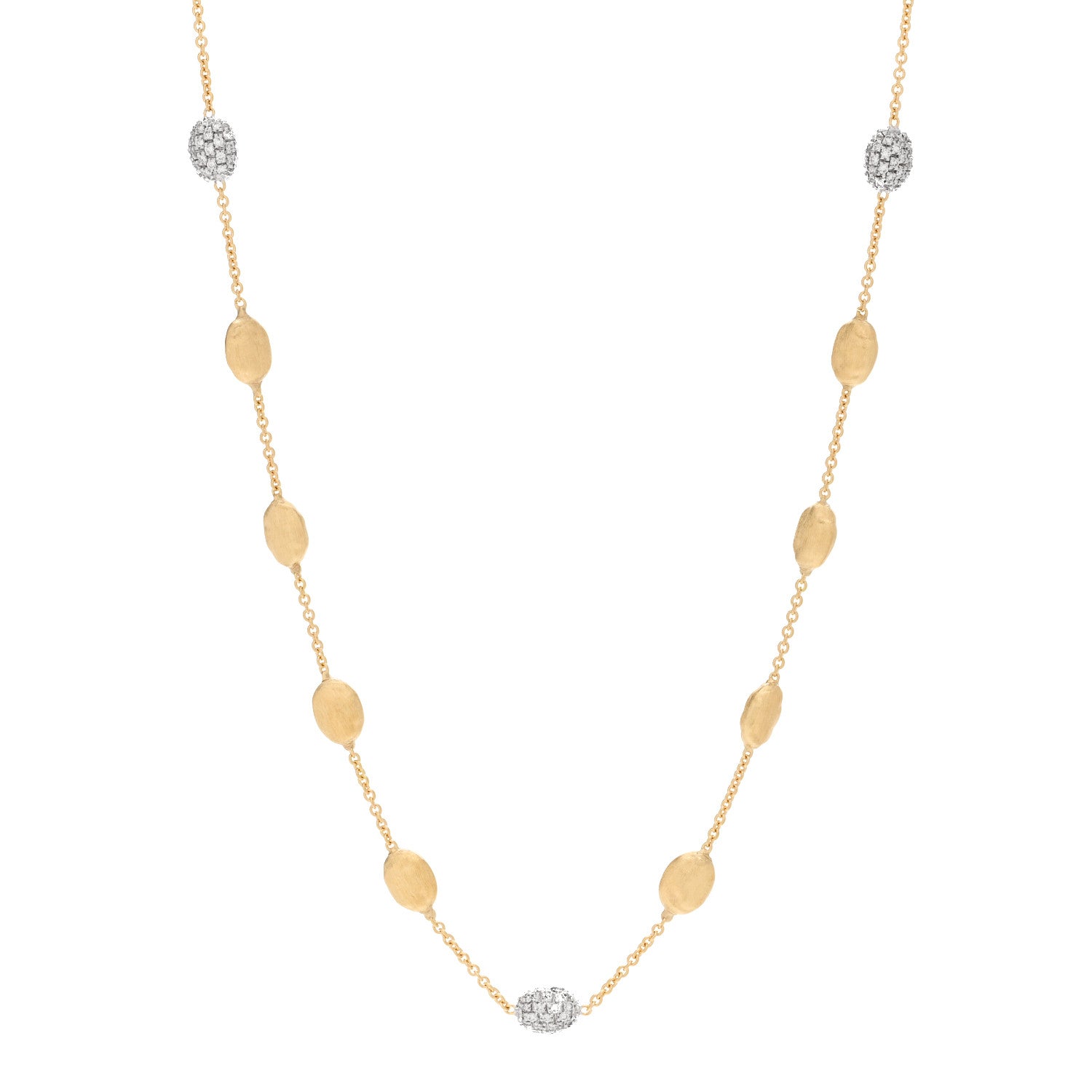 Marco Bicego 18K Yellow Gold Diamond Siviglia Small Bead Short Necklace 1 of 4