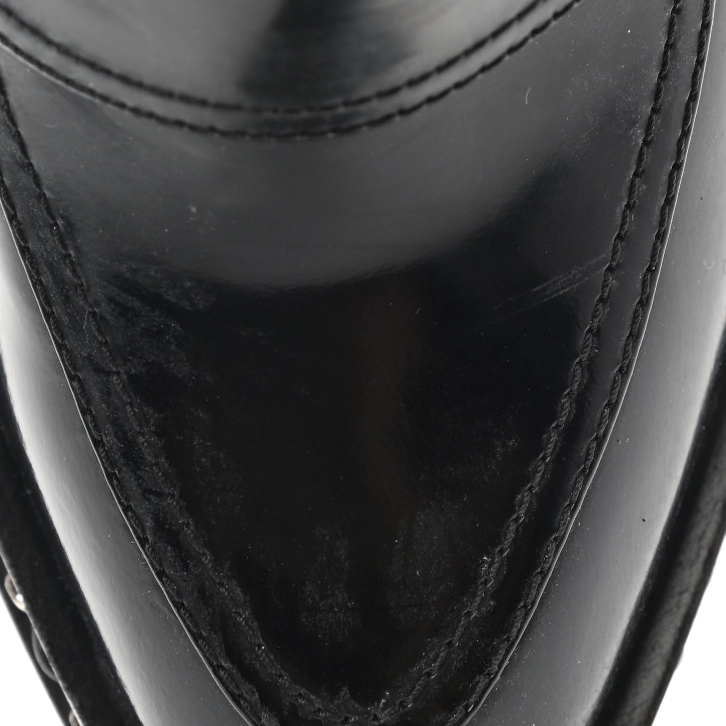 Patent Calfskin CC Chain Loafers Pumps 37.5 Black