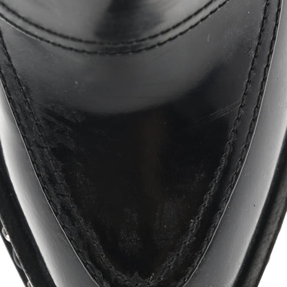 Chanel Patent Calfskin CC Chain Loafers Pumps 37.5 Black 9 of 9