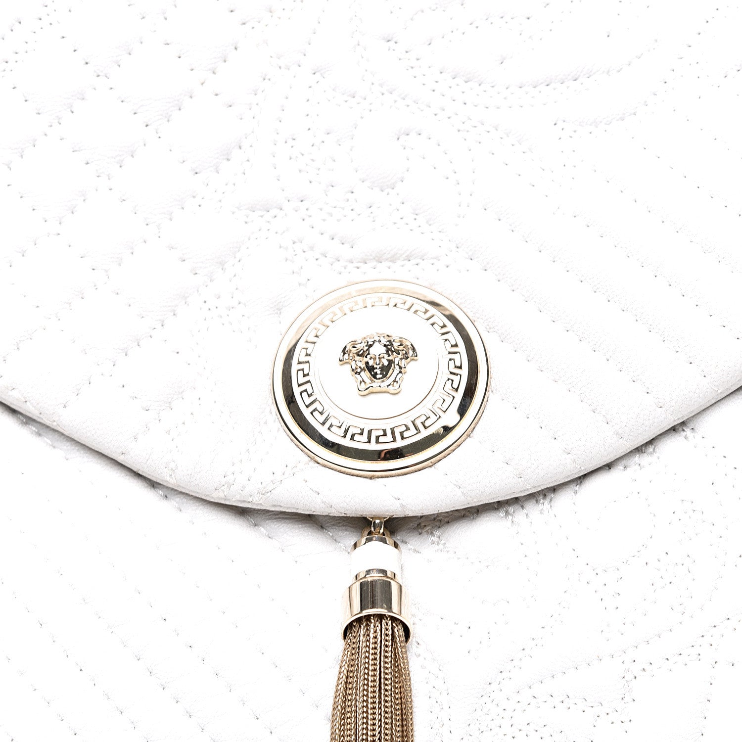 Versace Nappa Barocco Quilted Vanitas Talia Shoulder Bag White 15 of 15