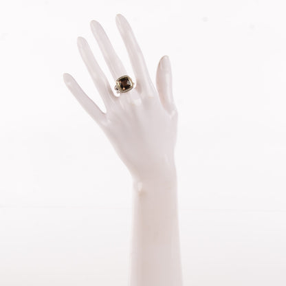 David Yurman Sterling Silver 18K Yellow Gold Diamond Smoky Quartz 11mm Albion Ring 52 6 2 of 5