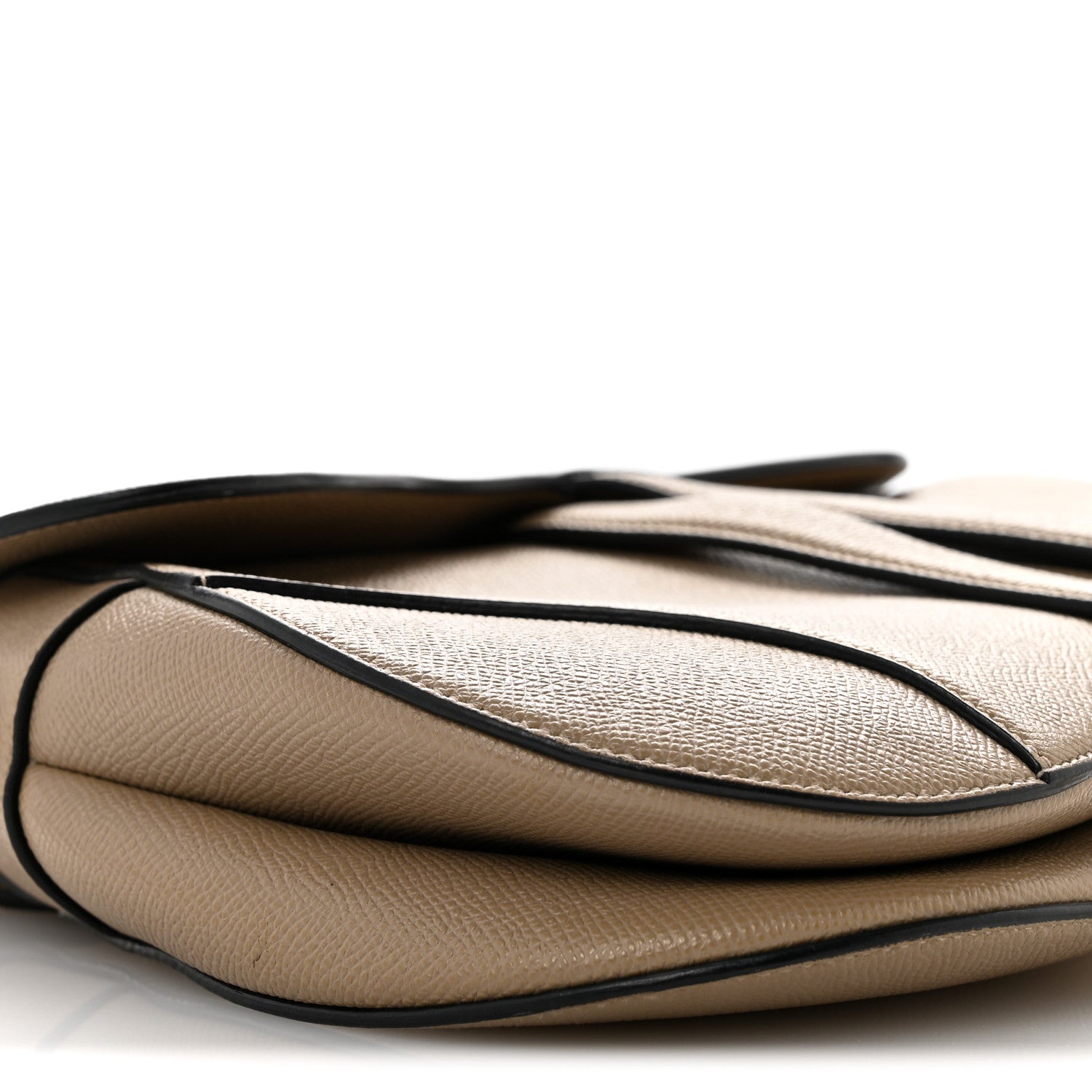 Christian Dior Grained Calfskin Saddle Bag With Strap Taupe 9 of 13