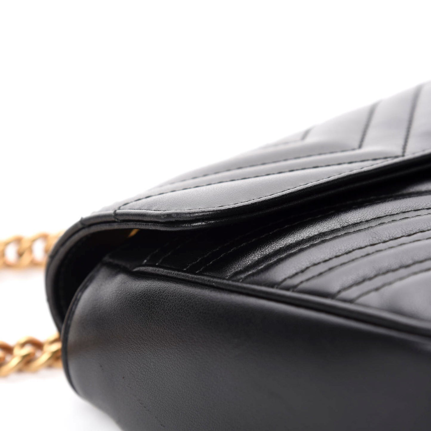 Calfskin Matelasse Small GG Marmont Shoulder Bag Black