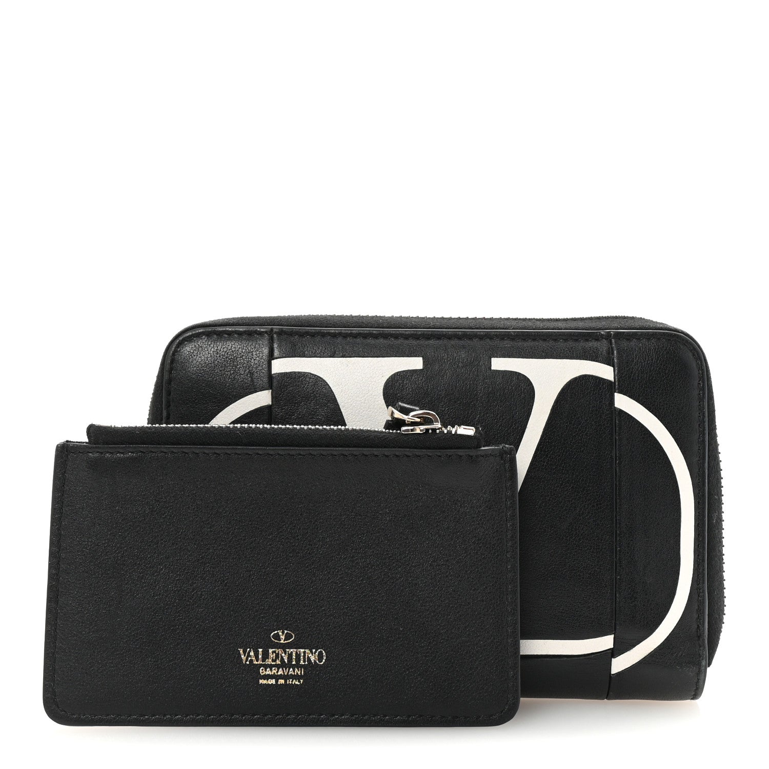 Valentino Garavani Calfskin Go Logo Zip Around Wallet Black 3 of 8